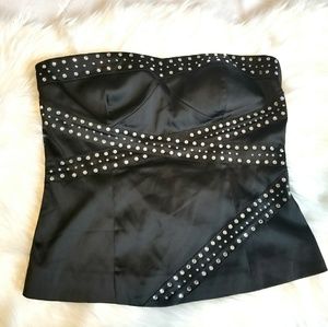 Black strapless top